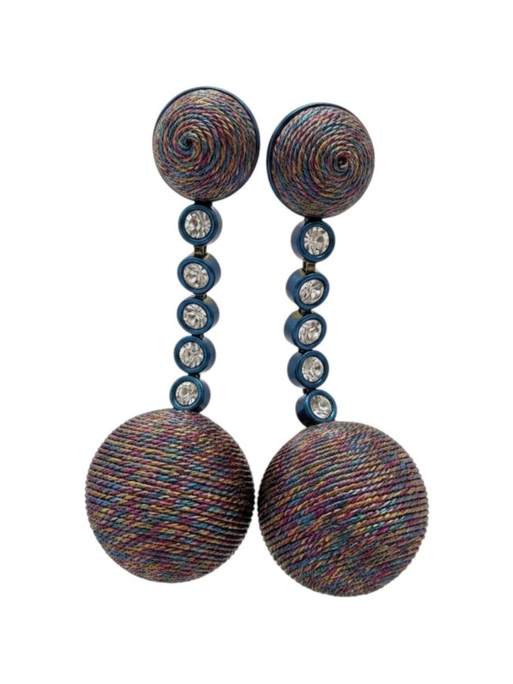Tuckernuck Chrome Drop Lantern Earrings Multi NWT Rainbow Statement Jewelry